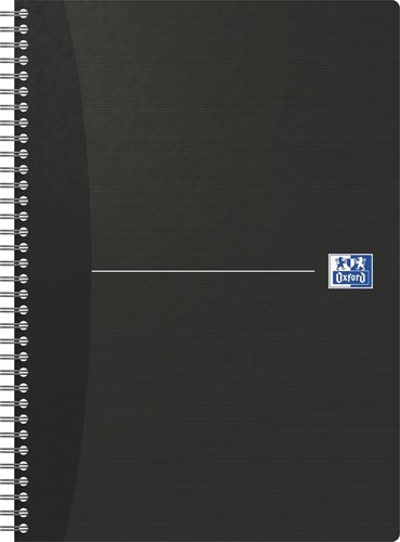 Oxford Office Essentials spiraalschrift, 180 bladzijden, ft A4, gelijnd, zwart