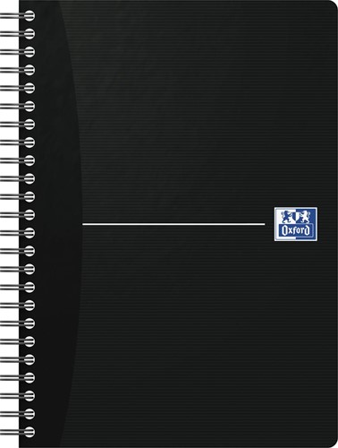 Oxford Office Essentials cahier à reliure spirale, 180 pages, ft A5, ligné, noir
