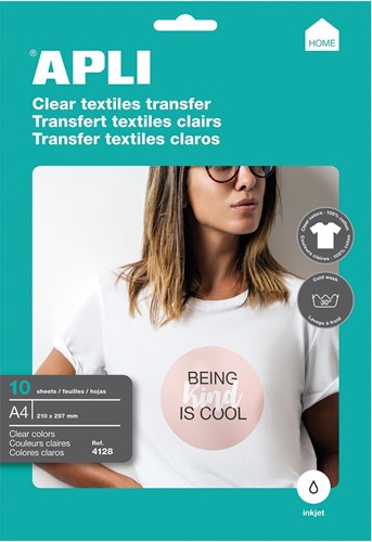 Apli T-shirt Transfer Paper pour textile blanc ou clair, paquet de 10 feuilles