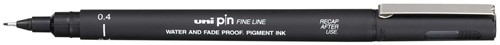 Uni Pin fineliner, pointe ronde, 0,4 mm, noir 1 Stuk