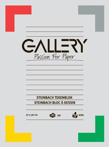 Gallery Steinbach papier à dessin, 200 g, ft 27 x 36 cm, bloc de 20 feuilles