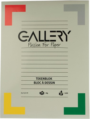 Gallery papier à dessin, 120 g, ft 24 x 32 cm, papier sans bois, bloc de 24 feuilles