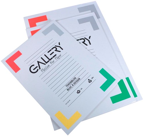 Gallery papier à dessin, 190 g, ft 24 x 32 cm, papier sans bois, bloc de 20 feuilles