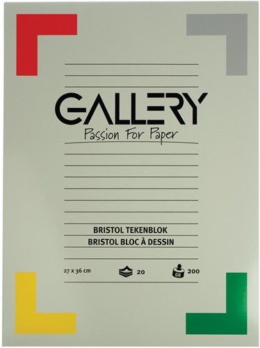 Gallery Bristol papier à dessin, 200 g, ft 27 x 36 cm, bloc de 20 feuilles