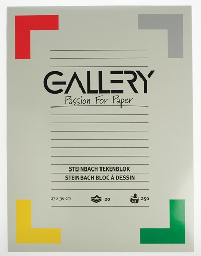Gallery Steinbach papier à dessin, 250 g, ft 27 x 36 cm, grainé, bloc de 20 feuilles