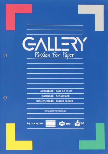 Gallery bloc de cours, ligné, papier de 80 g/m²
