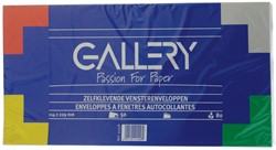 Gallery enveloppen 114 x 229 mm, met venster rechts, stripsluiting, pak 50 stuks