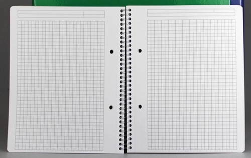 Gallery cahier à reliure spirale Traditional A4, 4 trous, quadrillé 5 mm, couleurs assorties, 160 pages