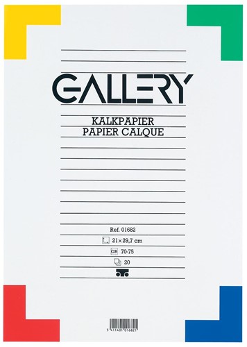 Gallery papier calque, ft 21 x 29,7 cm (A4), bloc de 20 feuilles