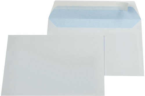 Gallery enveloppes, ft 114 x 162 mm (C6), bande adhésive, intérieur bleu