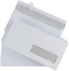 Gallery enveloppen ft 110 x 220 mm, venster rechts, stripsluiting, doos van 500 stuks