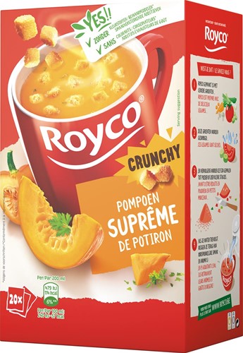 Royco Minute Soup suprême de potiron avec croûtons, paquet de 20 sachets
