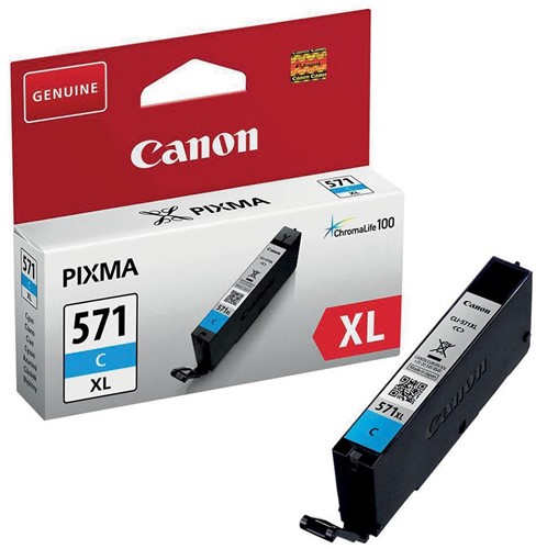 Canon inktcartridge CLI-571XL, 375 foto's, OEM 0332C001, cyaan 1 Stuk