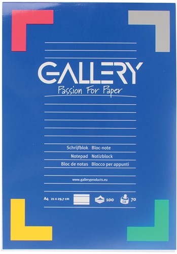 Gallery bloc de papier à lettres, ft A4, 100 feuilles, ligné