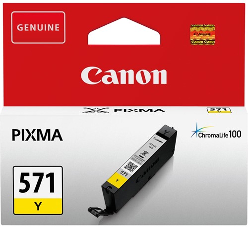 Canon inktcartridge CLI-571Y, 173 foto's, OEM 0388C001, geel 1 Stuk