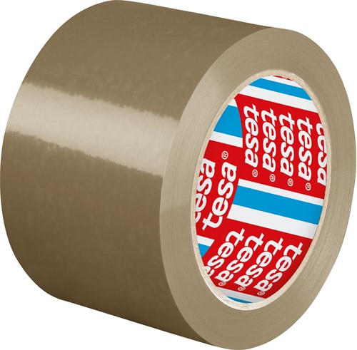 Tesa ruban adhésif d'emballage premium, ft. 75 mm x 66 m, PVC, Havana
