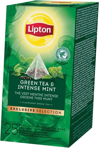 Lipton thé Exclusive selection, thé vert menthe, boîte de 25 sachets