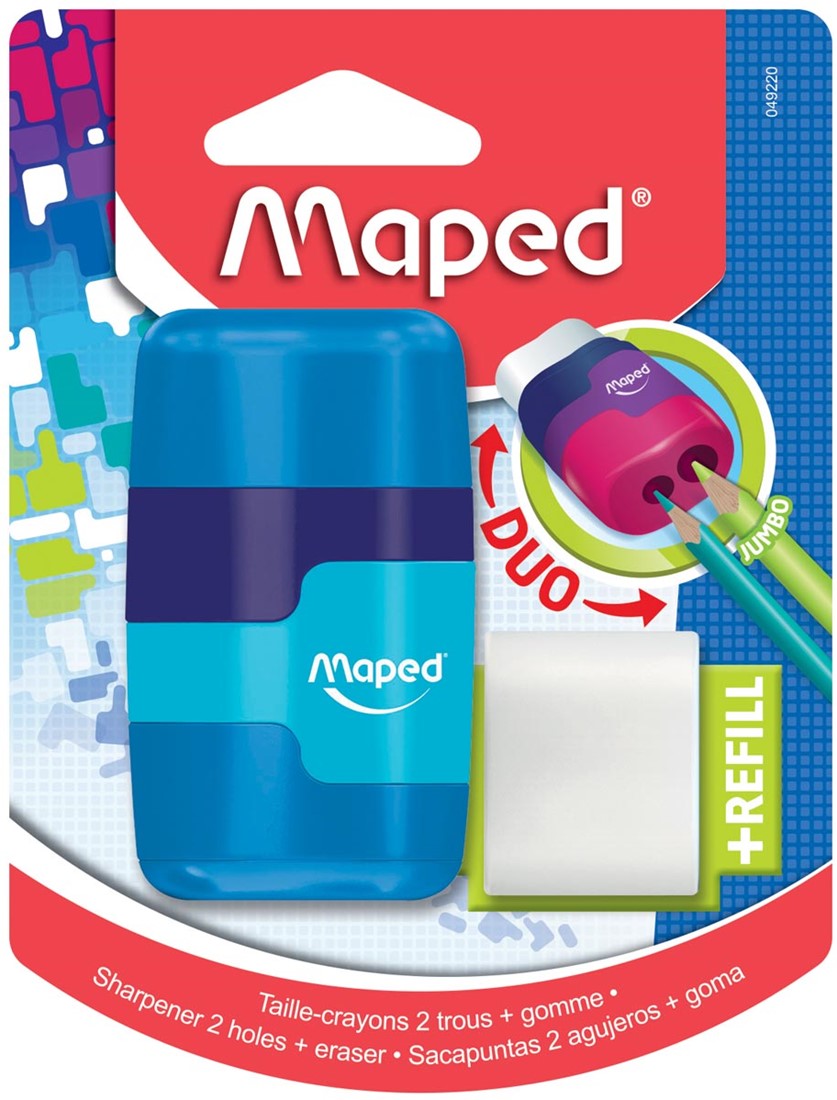 Maped taille-crayon + gomme Connect Soft Touch, sur blister Meyer