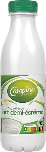 Campina lait demi écrème, 0,5 litres, paquet de 6 bouteilles