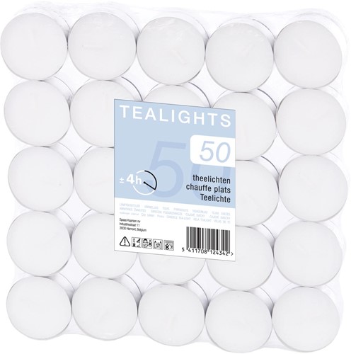 Bougies chauffe-plats, boîte de 50 pièces