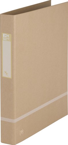 Oxford Touareg ringmap, uit karton, ft A4, 2 D-ringen, rug van 3,5 cm, naturel 1 Stuk