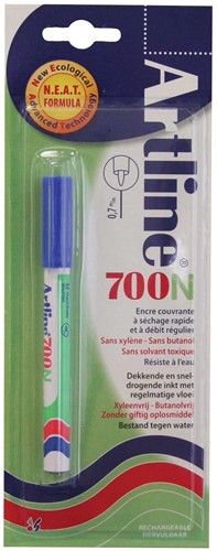Permanent marker Artline 700N blauw, op blister