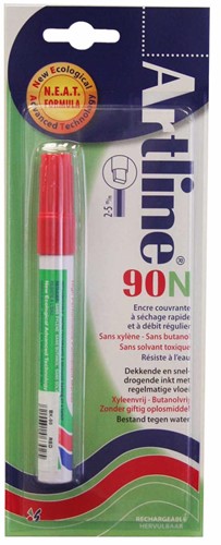 Permanent marker Artline 90N rood, op blister