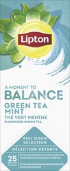 Lipton thee Feel Good Selection, Groene thee munt, pak van 25 zakjes 25 Stuk