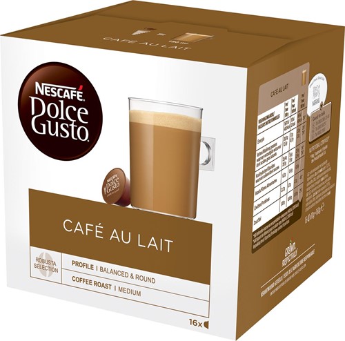 Nescafé Dolce Gusto koffiecapsules, Café au lait, pak van 16 stuks 16 kop