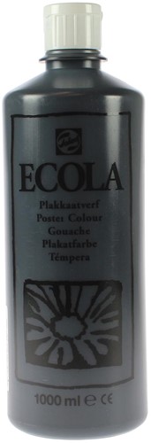 Talens Ecola plakkaatverf flacon van 1000 ml, zwart