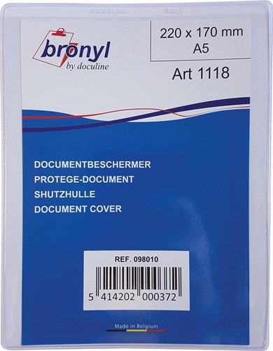 Bronyl étui en U en PVC transparente de 180 microns, ft A5