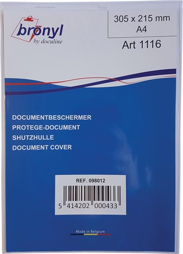 Bronyl U-mapje uit transparante PVC van 180 micron, ft A4