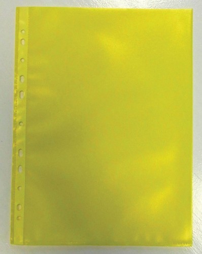 Bronyl Pochette perforée, jaune, paquet de 50