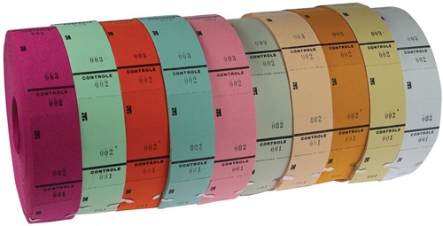 Rouleaux de tickets, couleurs assorties