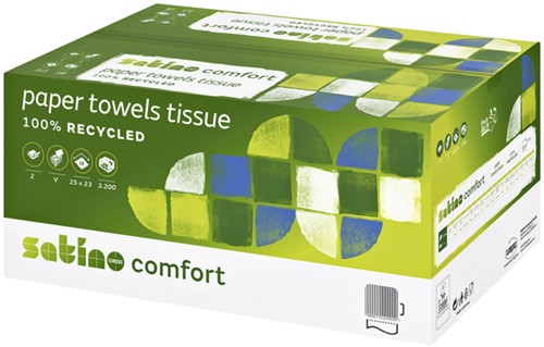 Handdoek Satino PT3 Comfort 2laags 250x230mm wit 20 Stuk