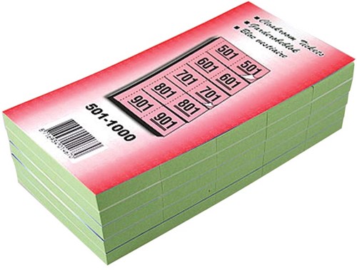 Garderobeblokken nummers van 501 t.e.m. 1.000, groen