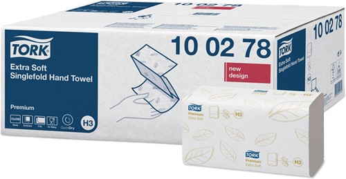Tork Premium essuie-mains extra soft, 2 pli,  ZZ-fold, système H3, blanc, 200 sheet, paquet de 15  pièces 3000 Stuk