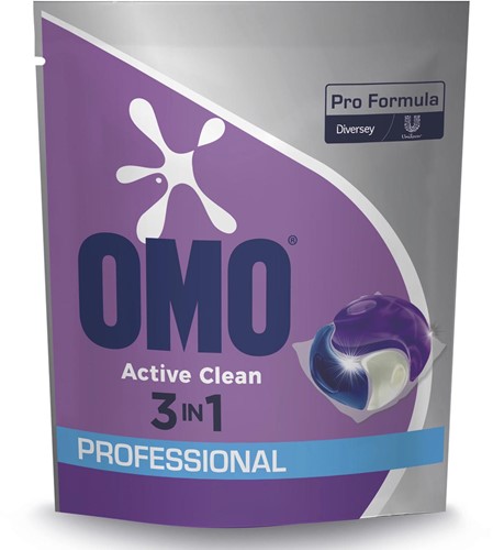 Omo Professional Pro Formula Active Clean 3 en 1 lessive, sac de 80 capsules