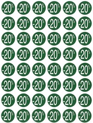 Agipa Etiquettes remises -20%, vert, paquet de 192 pièces, amovible