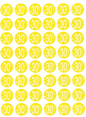 Agipa Etiquettes remises -30%, jaune, paquet de 192 pièces, amovible-2
