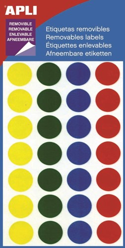 Apli étiquettes repositionnables cercle 15 mm (l x h), 112 pièces