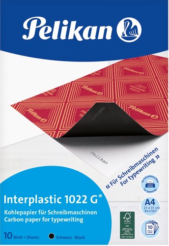 Pelikan papier carbone Interplastic 1022G, pochette de 10 feuilles