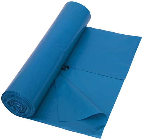 Sac poubelle 45 microns, ft 80 x 100 cm, 120 litres, bleu, rouleau de 25 pièces