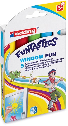 Edding Window Marker Funtastics, ophangetui met 5 stuks