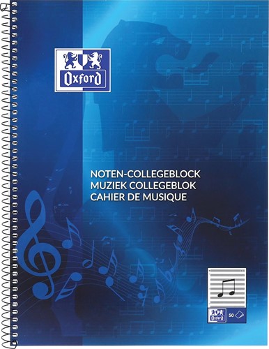 Oxford cahier de musique, ft A4, 100 pages