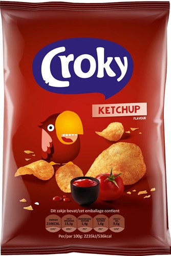 Croky chips ketchup, sachet de 100 g