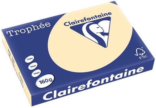 Clairefontaine Trophée Pastel, gekleurd papier, A3, 160 g, 250 vel, gems