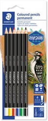 Staedtler Lumocolor crayon de couleur permanent, blister de 6 couleurs