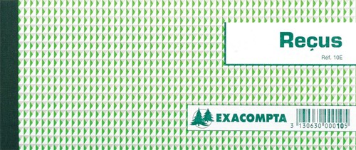 Exacompta ontvangsten, ft 9 x 13 cm, 50 vel, horizontaal, franstalig