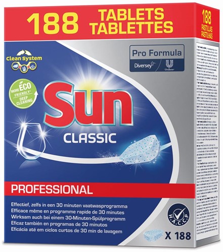 Sun Classic tablettes pour lave-vaisselle, boîte de 188 pièces 188 Stuk